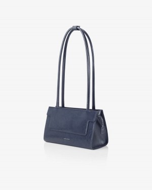 Geanta De Umar Find Kapoor Marty Brick Bag 24 Crinkled Tote Dama Bleumarin | BUR871IH