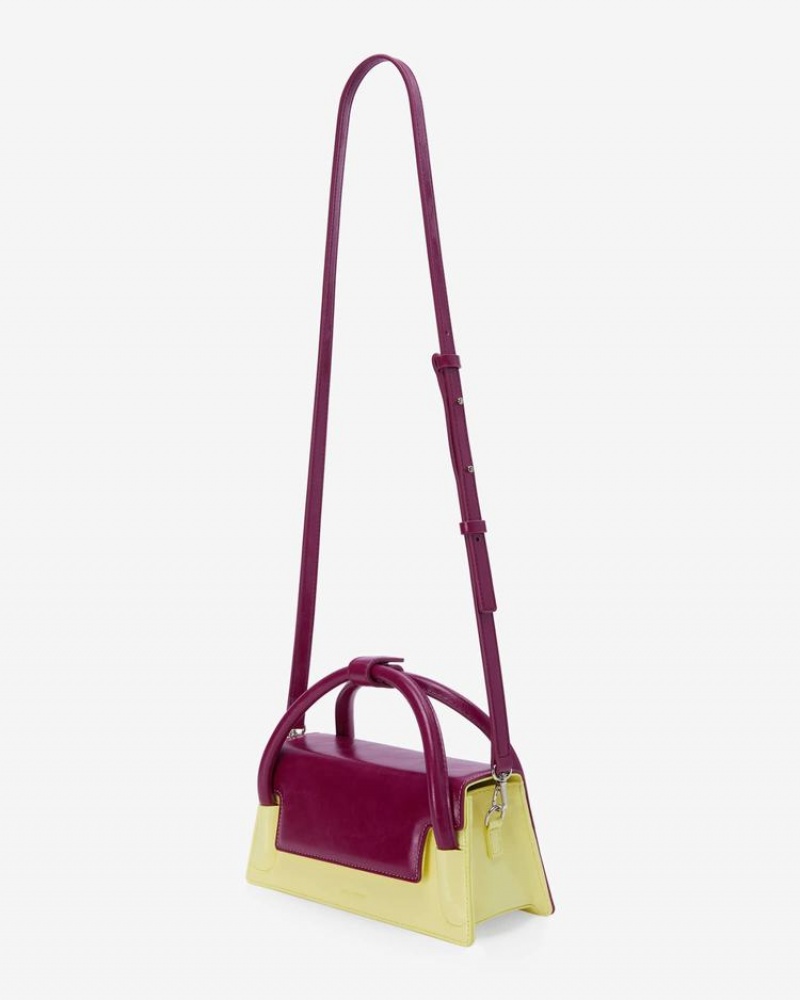 Geanta Crossbody Find Kapoor Marty Wedge Bag 22 Crinkled Tote Dama Galbeni Violet | KHJ7958DB