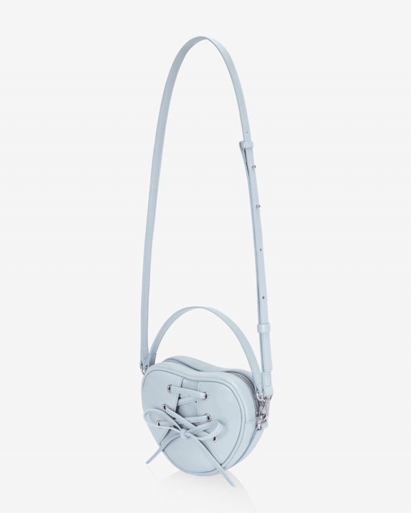 Geanta Crossbody Find Kapoor Ribbon Tie Heart Tote Dama Gri Albastri | UEP3542WS