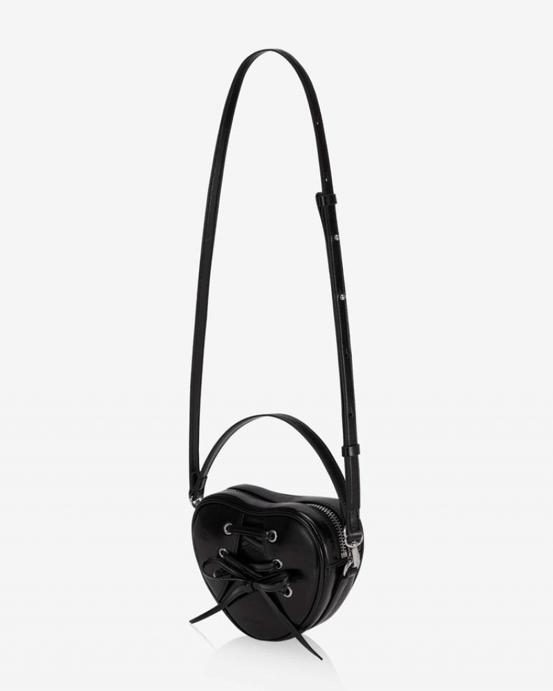 Geanta Crossbody Find Kapoor Ribbon Tie Heart Tote Dama Negrii | BDW8766LG